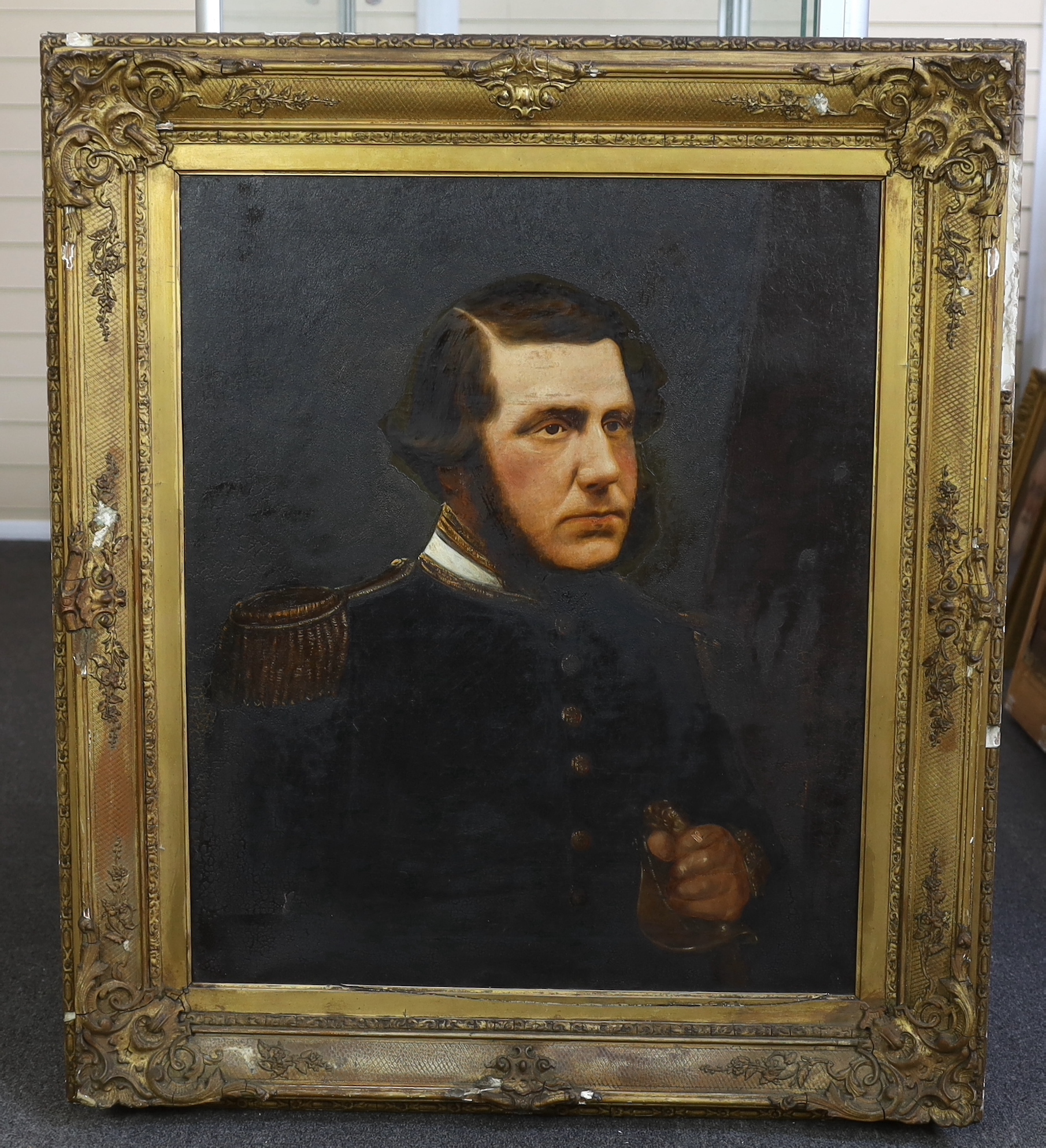 English School c.1890, oil on canvas, Portrait of a British Naval Officer, 74 x 62cm